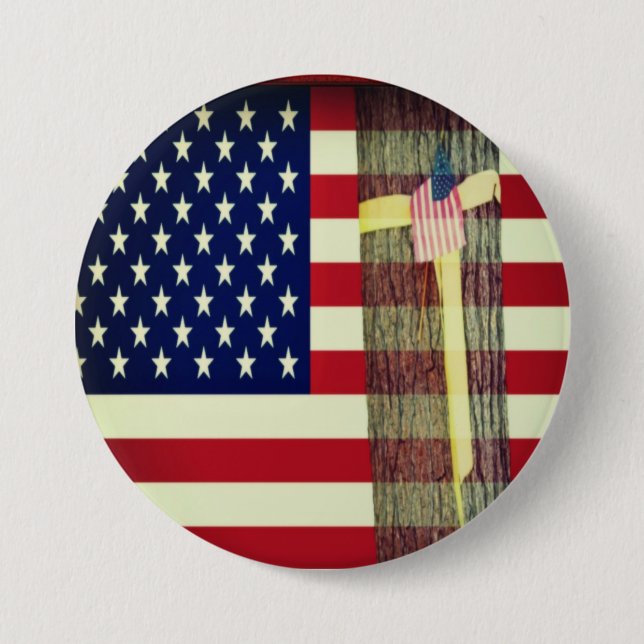 Amerikanische Flagge - Unterstützungstruppen für g Button (Vorderseite)