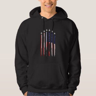 Amerikanische Flagge US-Flugzeug Jet Kämpfer 4. Ju Hoodie