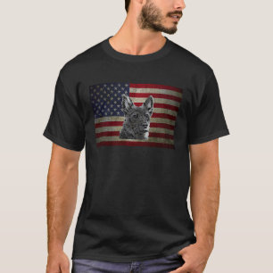 Amerikanische Flagge USA Australian Cattle Dog Bla T-Shirt