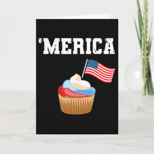 Amerikanische Flagge Usa Cupcake Merica 4. Juli Karte