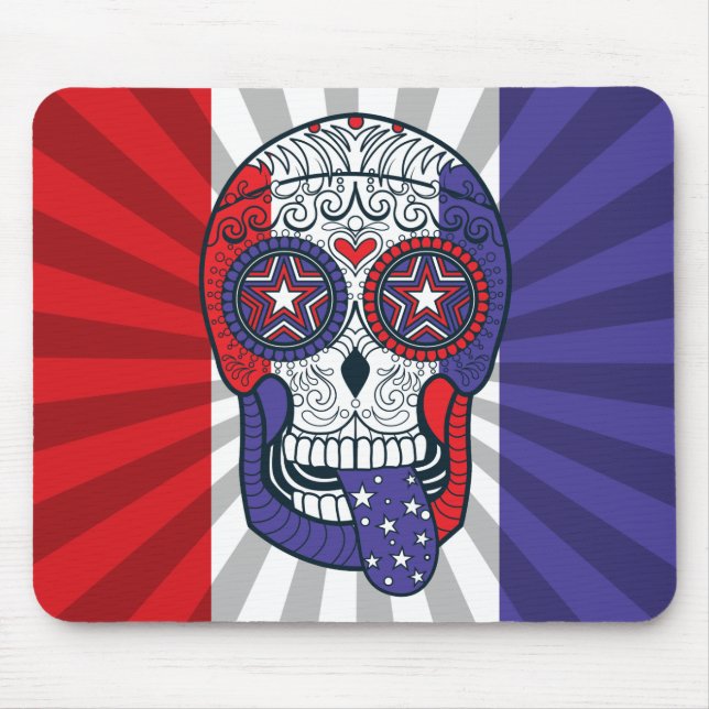 Amerikanische Flagge USA-Farbpatriotischer Mousepad (Vorne)