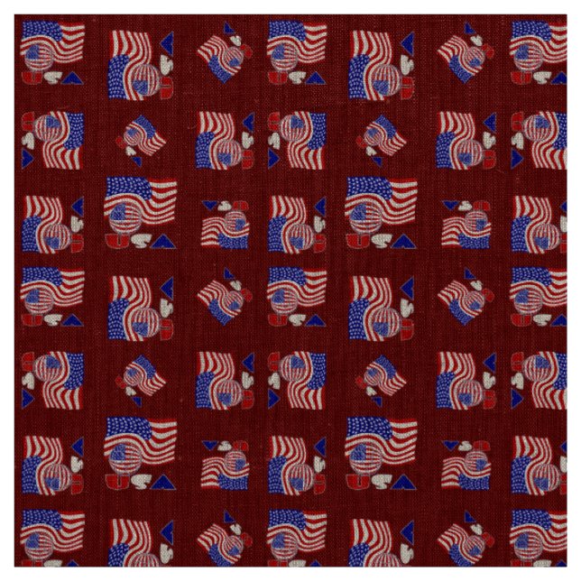 Amerikanische Flagge USA Fußball Ball Roter Hinter Stoff (Muster)