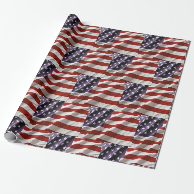 Amerikanische Flagge - USA Geschenkpapier (Ungerollt)