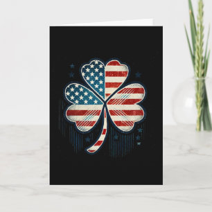 Amerikanische Flagge USA Kleeblatt St. Patricks Da Karte