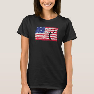 Amerikanische Flagge Usa Liebe Jesus Herz Christli T-Shirt