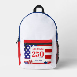 Amerikanische Flagge USA Patriotisch 250. Jubiläum Bedruckter Rucksack