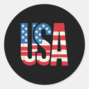 Amerikanische Flagge USA Patriotische uns 4. Juli Runder Aufkleber
