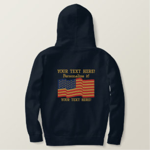 Amerikanische Flagge USA personifizieren es! Große Bestickter Hoodie