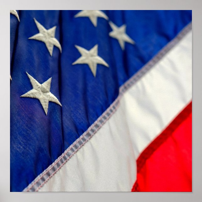 Amerikanische Flagge USA Red White Blue Poster (Vorne)