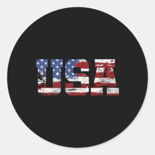 Amerikanische Flagge USA US 4. Runder Aufkleber
