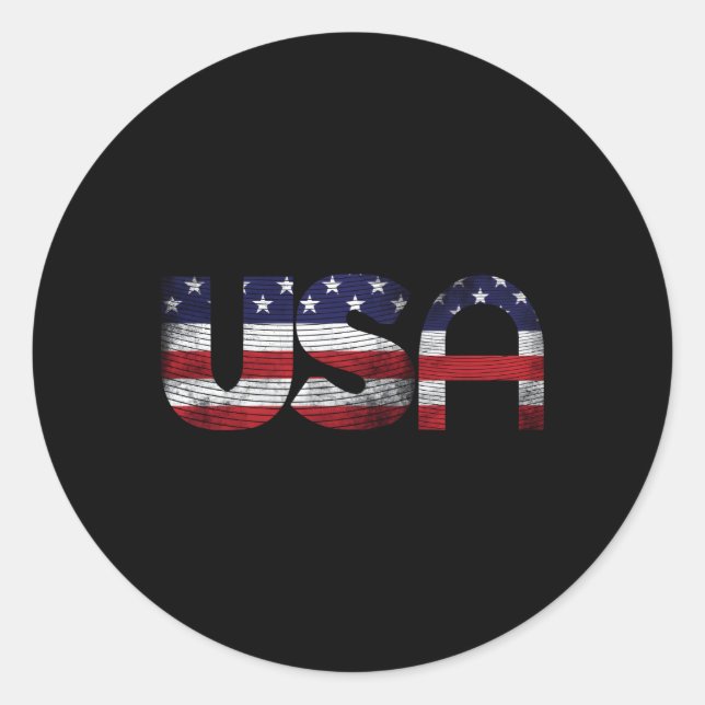 Amerikanische Flagge USA US 4. Runder Aufkleber (Vorderseite)