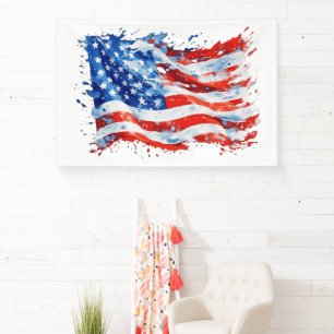Amerikanische Flagge USA Wasserfarbe 4. Juli Banner