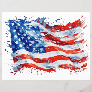 Amerikanische Flagge USA Wasserfarbe 4. Juli Flyer