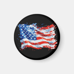 Amerikanische Flagge USA Wasserfarbe 4. Juli Magnet