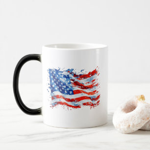Amerikanische Flagge USA Wasserfarbe 4. Juli Verwandlungstasse
