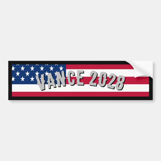Amerikanische Flagge Vance 2028 Autoaufkleber (Vorne)