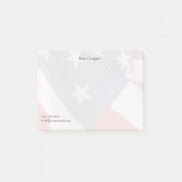 Amerikanische Flagge verblassen Post-it Klebezettel