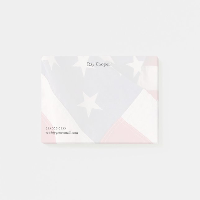 Amerikanische Flagge verblassen Post-it Klebezettel (Vorderseite)
