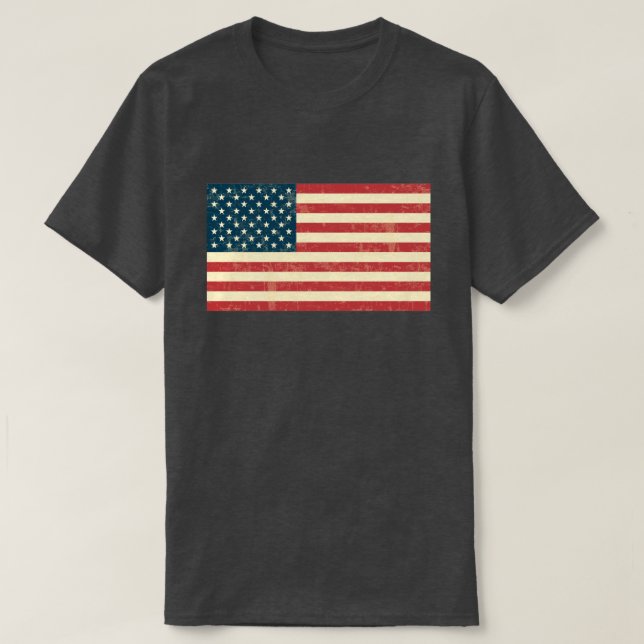 Amerikanische Flagge verblaßte T-Shirt (Design vorne)