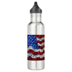 Amerikanische Flagge verkleidete Glaskapsel Edelstahlflasche