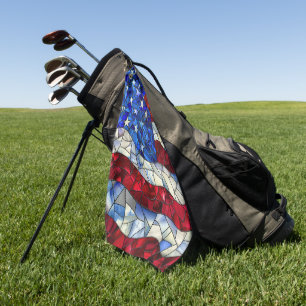 Amerikanische Flagge verkleidetes Glas Golf Handtu Golfhandtuch