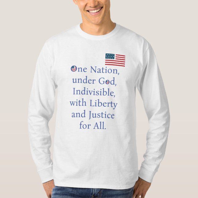 Amerikanische Flagge/Versprechen T-Shirt (Vorderseite)