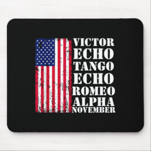 Amerikanische Flagge Veteran Militär Alphabet Patr Mousepad
