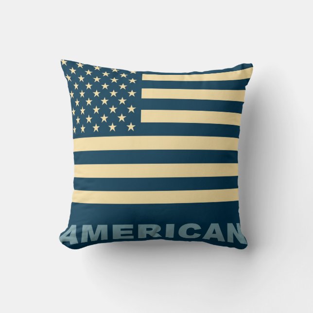 Amerikanische Flagge Vintag 2 Kissen (Vorderseite)