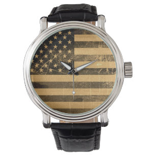 Amerikanische Flagge Vintag Armbanduhr
