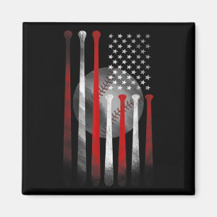Amerikanische Flagge Vintag Baseball Magnet