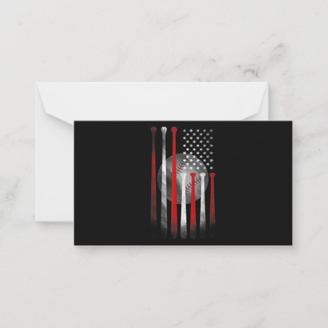 Amerikanische Flagge Vintag Baseball Mitteilungskarte (Vorderseite)