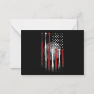 Amerikanische Flagge Vintag Baseball Mitteilungskarte