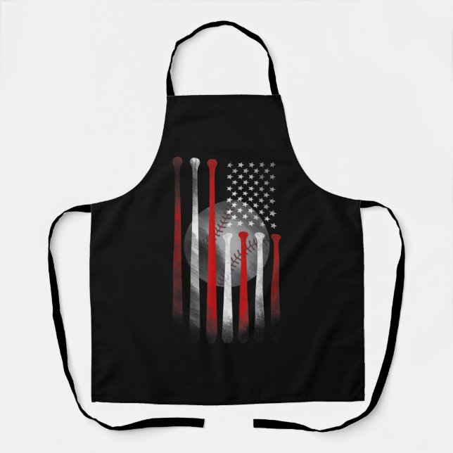 Amerikanische Flagge Vintag Baseball Schürze (Vorderseite)