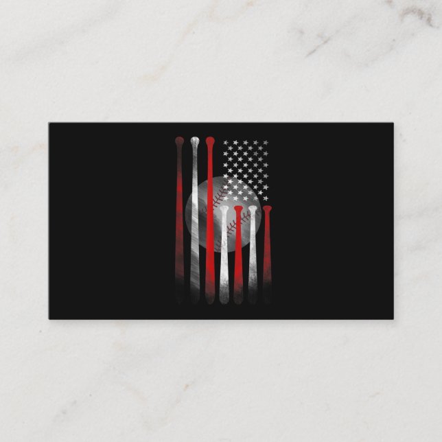 Amerikanische Flagge Vintag Baseball Visitenkarte (Vorderseite)