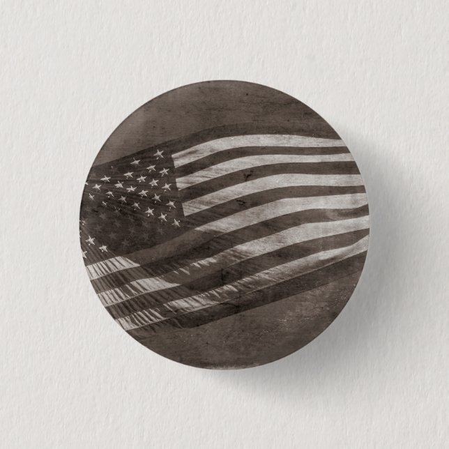 Amerikanische Flagge Vintag Button (Vorderseite)