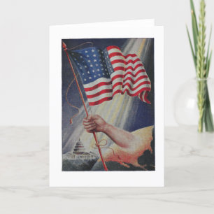 Amerikanische Flagge Vintag Feiertagskarte