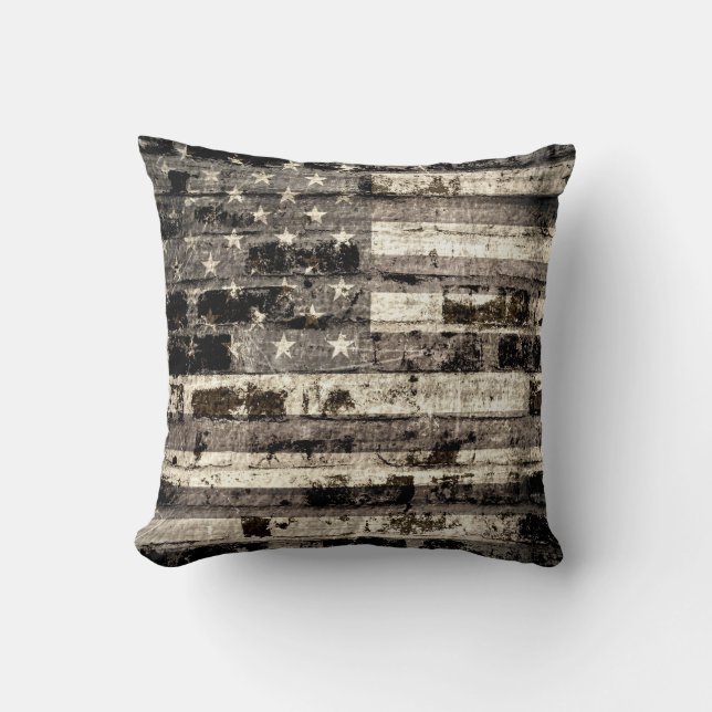 Amerikanische Flagge Vintag Kissen (Vorderseite)