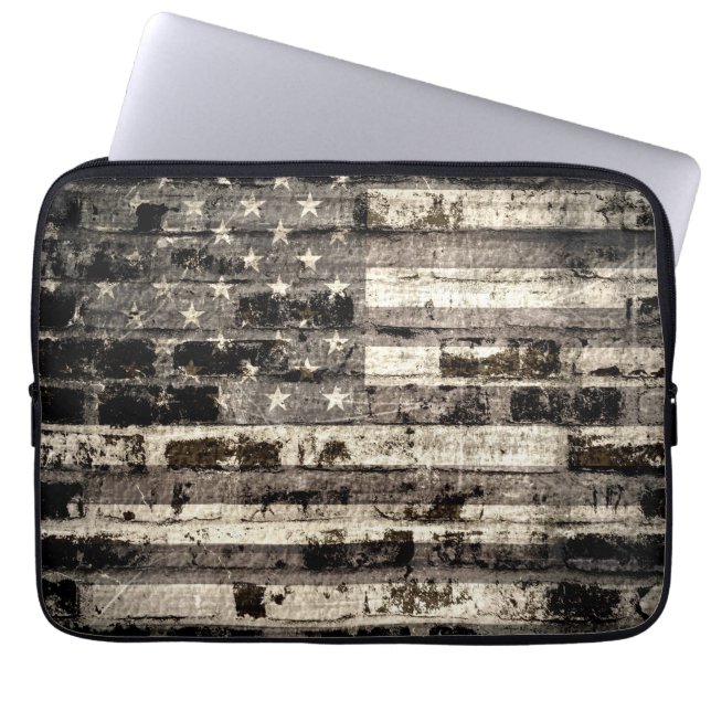 Amerikanische Flagge Vintag Laptopschutzhülle (Vorderseite)