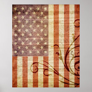 Amerikanische Flagge Vintag Poster