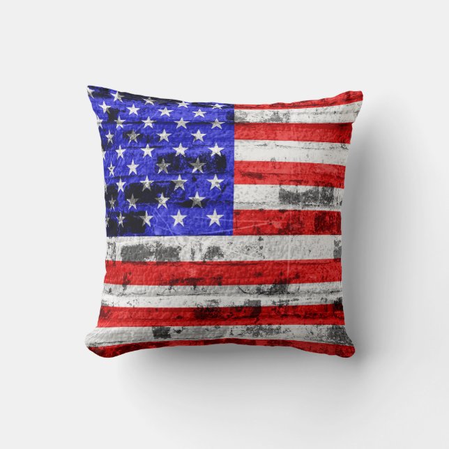 Amerikanische Flagge Vintage 2 Kissen (Vorderseite)