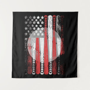 Amerikanische Flagge Vintage Baseballflagge Wandteppich