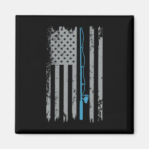 Amerikanische Flagge Vintager Fischer Magnet