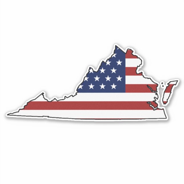 Amerikanische Flagge Virginia Aufkleber (Vorderseite)