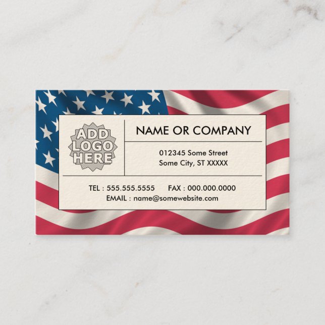 amerikanische Flagge Visitenkarte (Vorderseite)