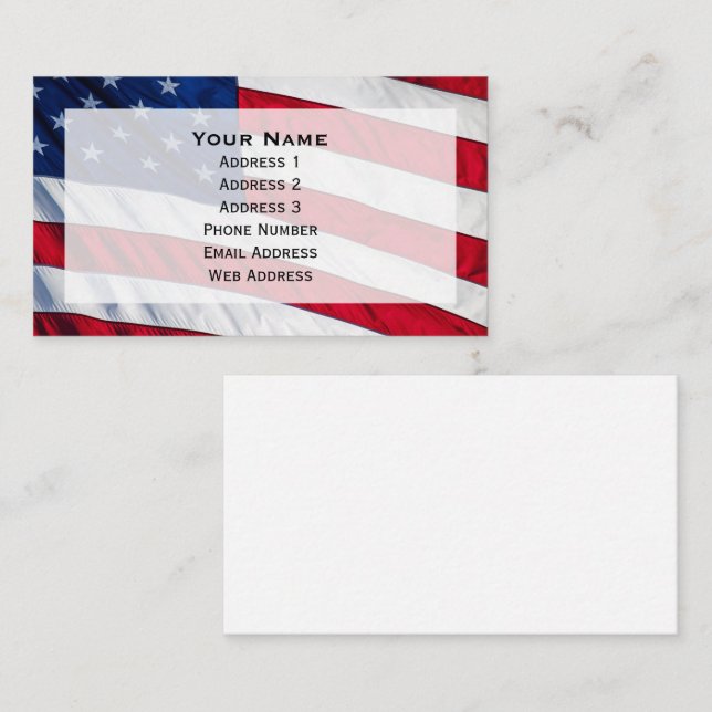 Amerikanische Flagge Visitenkarte (Vorne/Hinten)