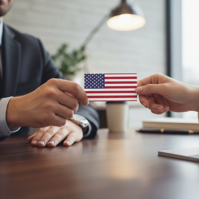 Amerikanische Flagge Visitenkarte (Making every first impression count.)