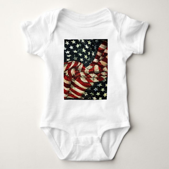 Amerikanische Flagge von Shirley Taylor Baby Strampler (Vorderseite)