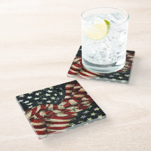 Amerikanische Flagge von Shirley Taylor Glasuntersetzer
