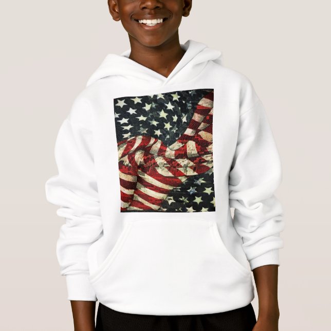 Amerikanische Flagge von Shirley Taylor Hoodie (Vorderseite)