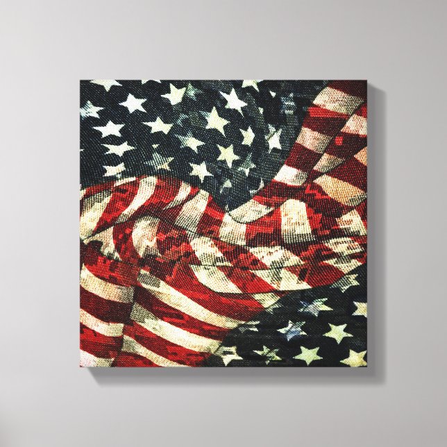 Amerikanische Flagge von Shirley Taylor Leinwanddruck (Vorderseite)